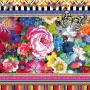 Bohemian Floral Wallpaper with Peony Dianthus Violet Wallpaper Mural