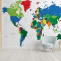 Kids Colorful Political World Map Wallpaper Mural