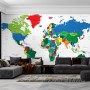 Kids Colorful Political World Map Wallpaper Mural