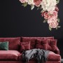 Soft Red Peony Floral Wall Decal Sticker