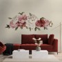 Soft Red Peony Floral Wall Decal Sticker
