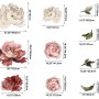 Soft Red Peony Floral Wall Decal Sticker