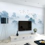 Misty Forest with Birds Wallpaper Mural