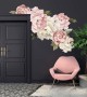 Nursery Pink White Peony Floral Bouquets Wall Decal Sticker