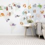 Kids Alphabet World Map with Cartoon Animals Wallpaper Mural