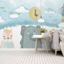Cute Cartoon Animals with a Balloon Wallpaper Mural
