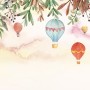Kids Hot Air Balloon with Twigs Wallpaper Mural