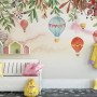 Kids Hot Air Balloon with Twigs Wallpaper Mural