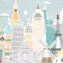 Kids Landmark Buildings Wallpaper Mural