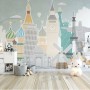 Kids Landmark Buildings Wallpaper Mural