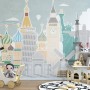 Kids Landmark Buildings Wallpaper Mural