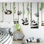 Panda Bears with Swing Wallpaper Mural