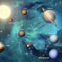 Solar System Planets and Sun Wallpaper Mural
