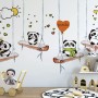 Swinging Panda Bears Wallpaper Mural