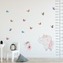 Kids Pink Ballerine Elephant and Bunny with Little Butterflies Wall Decal Sticker