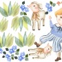 Kids Little Boys and Cute Sheeps Wall Decal Sticker