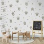 Kids Gray Cat Paw with Polka Dots Wall Decal Sticker