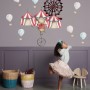Kids Watercolor Circus Amusement Park with Little Hot Air Balloon Wall Decal Sticker