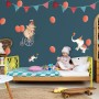 Kids Circus Cartoon Bear and Elephants Wall Decal Sticker