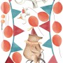 Kids Circus Cartoon Bear and Elephants Wall Decal Sticker