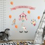 Kids Watercolor Circus with Cute Bear Fox Elephant Panda Wall Decal Sticker