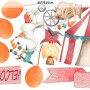 Kids Watercolor Circus with Cute Bear Fox Elephant Panda Wall Decal Sticker