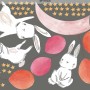 Kids Cartoon Rabbits with Colorful Balloons and Moon Wall Decal Sticker