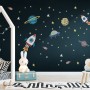 Colorful Space with Little Falling Stars and Planets Wall Decal Sticker