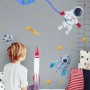 Kids Watercolor Space with Astronaut and Earth Wall Decal Sticker