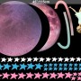 Colorful Space with Cute Little Girl on the Saturn Rings and Pink Moon Wall Decal Sticker