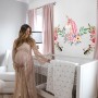 Kids Pink Unicorn with Colorful Florals Wall Decal Sticker