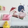 Cute Little Girl in the Forest with Colorful Butterfly Wall Decal Sticker