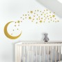 Gold Moon and Little Stars Wall Decal Sticker