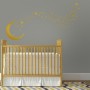 Gold Moon and Little Stars Wall Decal Sticker
