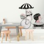 Cute Cat and Beautiful Girl Riding the Bike Wall Decal Sticker