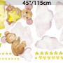 Kids Watercolor Mouse on the Yellow Moon with Little Stars Wall Decal Sticker