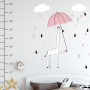 Kids Cute Giraffe with Colorful Raindrops and White Clouds Wall Decal Sticker