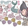 Kids Mermaid Ariel and Underwater Wall Decal Sticker