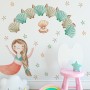 Kids Mermaid Girls with Pearl Oyster Wall Decal Sticker