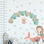 Kids Mermaid Girls with Pearl Oyster Wall Decal Sticker