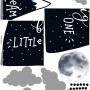 Kids Black Mountains and Dark Moon Wall Decal Sticker