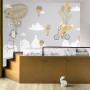 Nursery Hot Air Balloon and White Home Silhouette Wall Decal Sticker