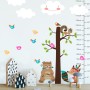 Kids Cute Fox and Bear and Cartoon Tree with Little Birds Wall Decal Sticker