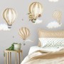 Kids Watercolor Brown Hot Air Balloon Wall Decal Sticker