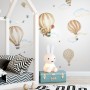 Kids Watercolor Brown Hot Air Balloon Wall Decal Sticker