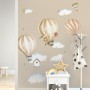 Kids Watercolor Brown Hot Air Balloon Wall Decal Sticker