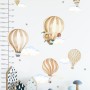 Kids Watercolor Brown Hot Air Balloon Wall Decal Sticker