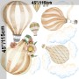 Kids Watercolor Brown Hot Air Balloon Wall Decal Sticker