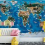 3D Look Kids World Map with Compass Wallpaper Mural