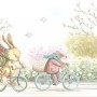 Cartoon Bear in the Flower Garden Wallpaper Mural